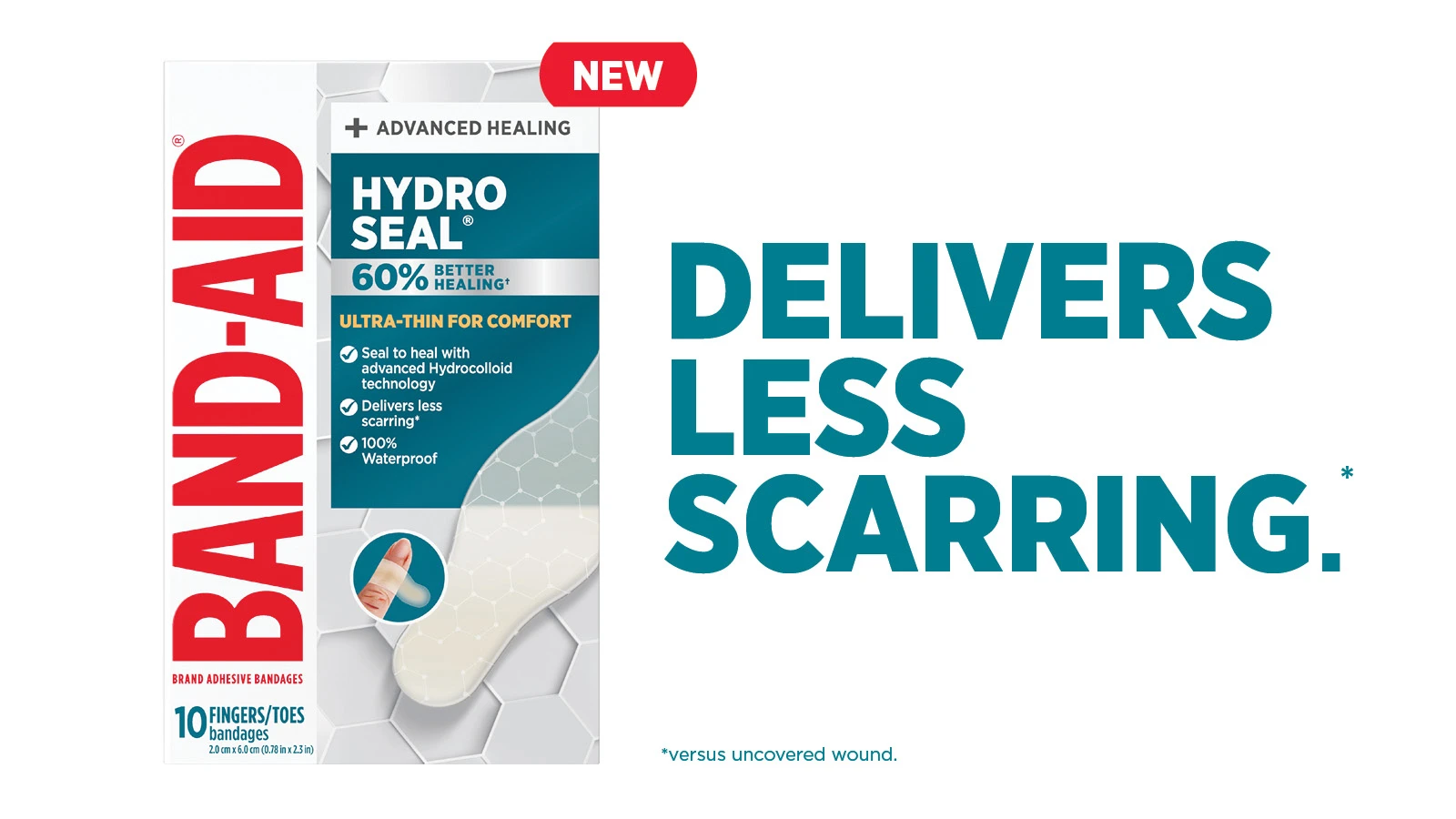 BAND-AID® Brand Waterproof Clear Bandages, Regular, 20 Count