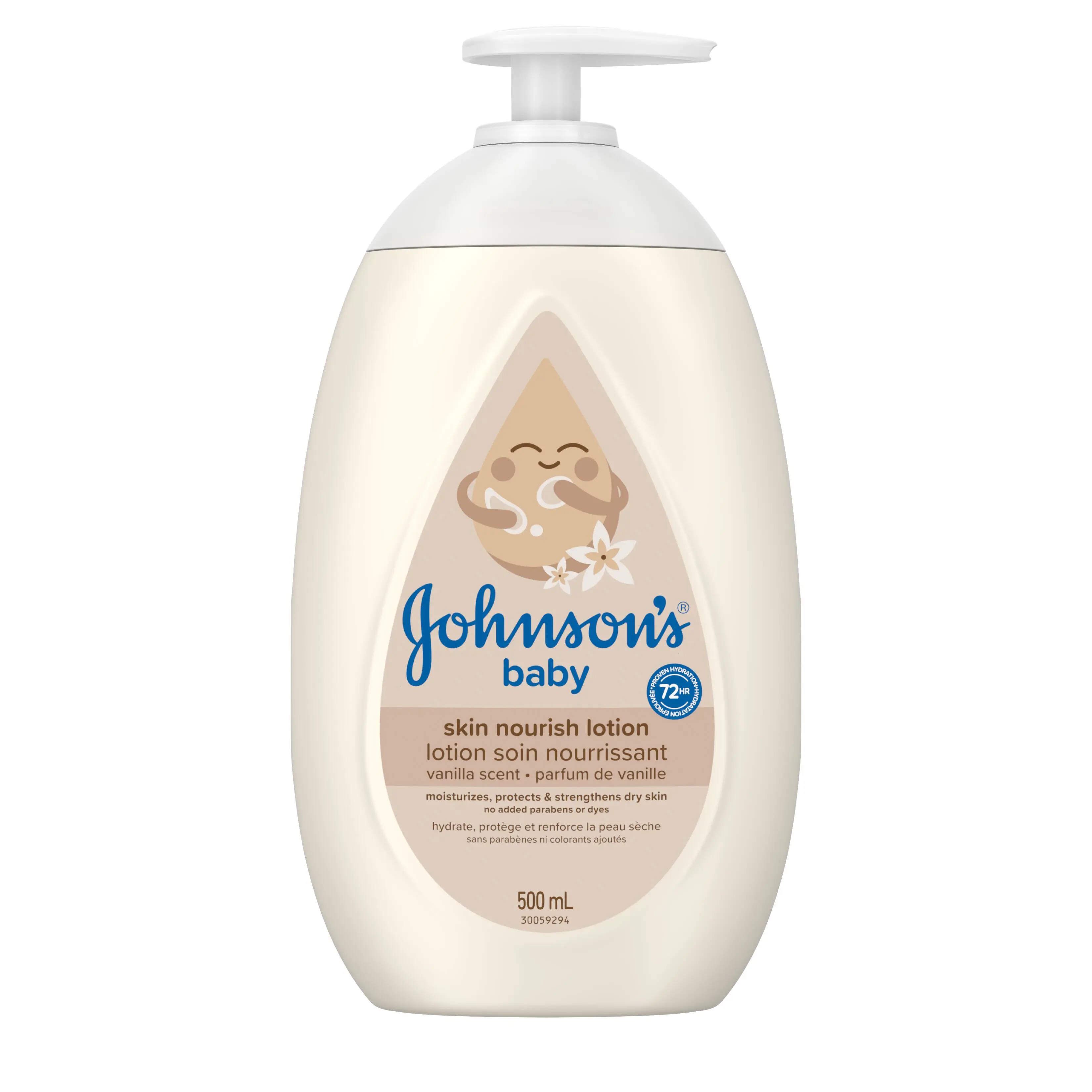 Front shot of JOHNSON’S® Skin Nourish Moisturizing Lotion, Pump Bottle 500ml