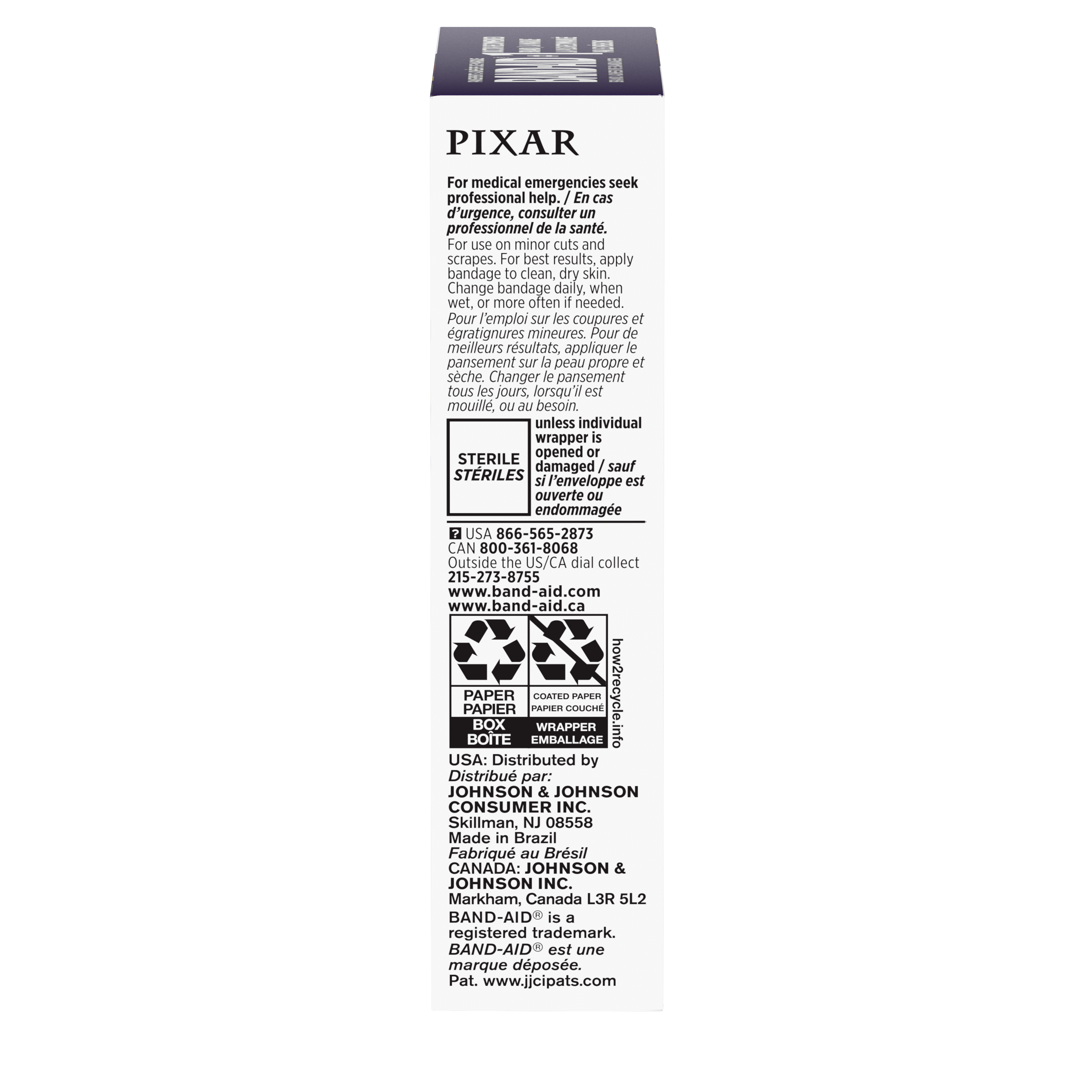 BAND-AID® Inside Out 2 Bandages side of package, product information