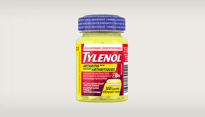 Flacon de 100 caplets TYLENOL® Douleurs arthritiques à 650 mg