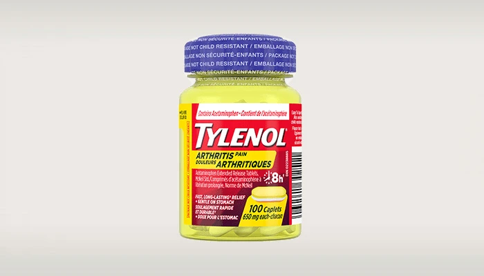 Flacon de 100 caplets TYLENOL® Douleurs arthritiques à 650 mg