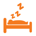 Sleeping in bed icon