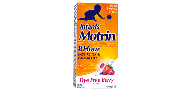 big Infants' Motrin Dye Free Berry flavor packaging