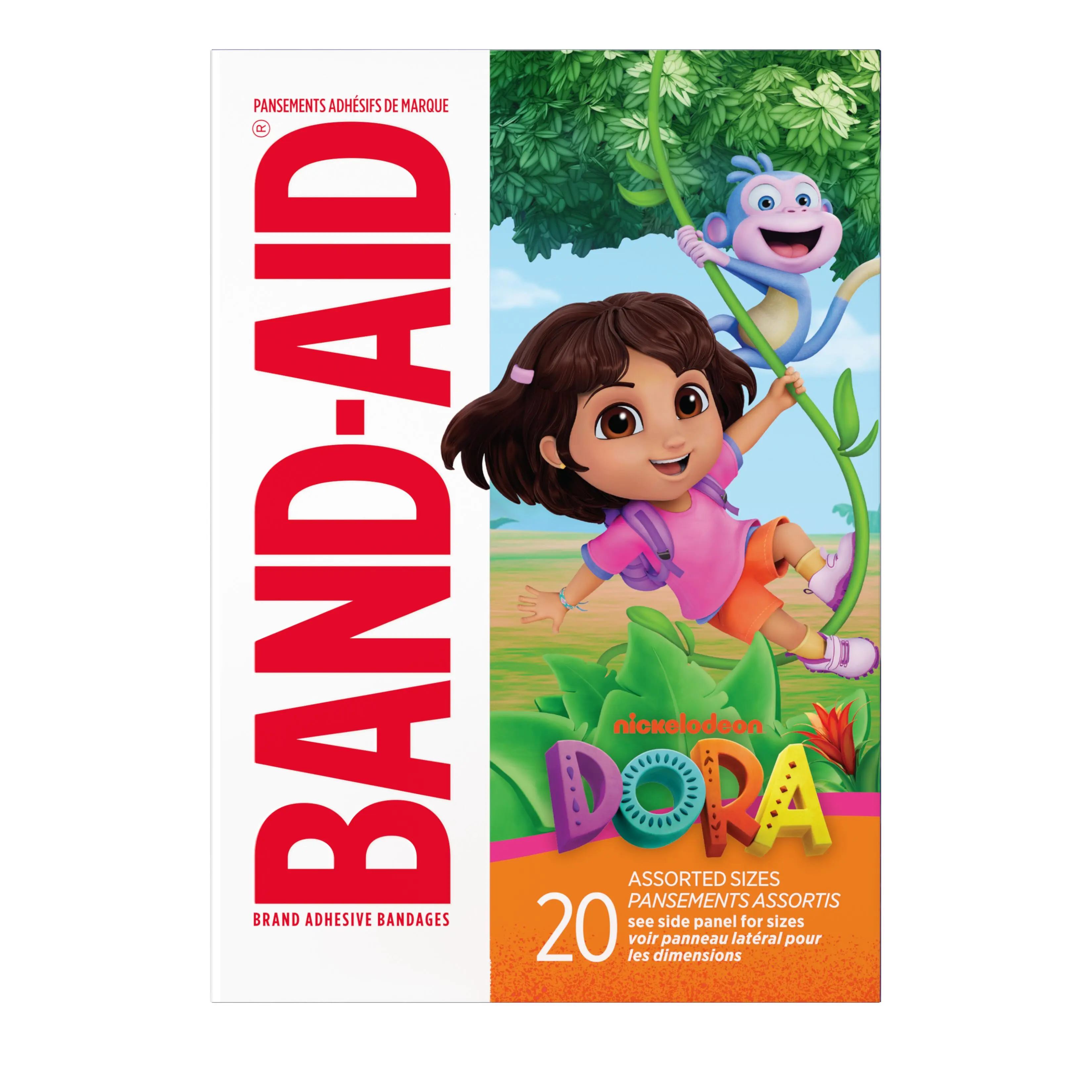 Pansements de marque BAND-AID pour enfants, Nickelodeon, Dora