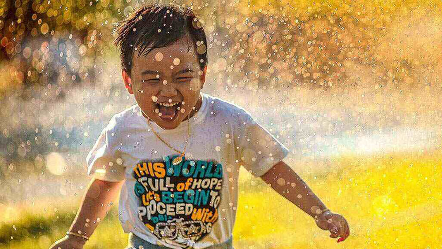 little boy running