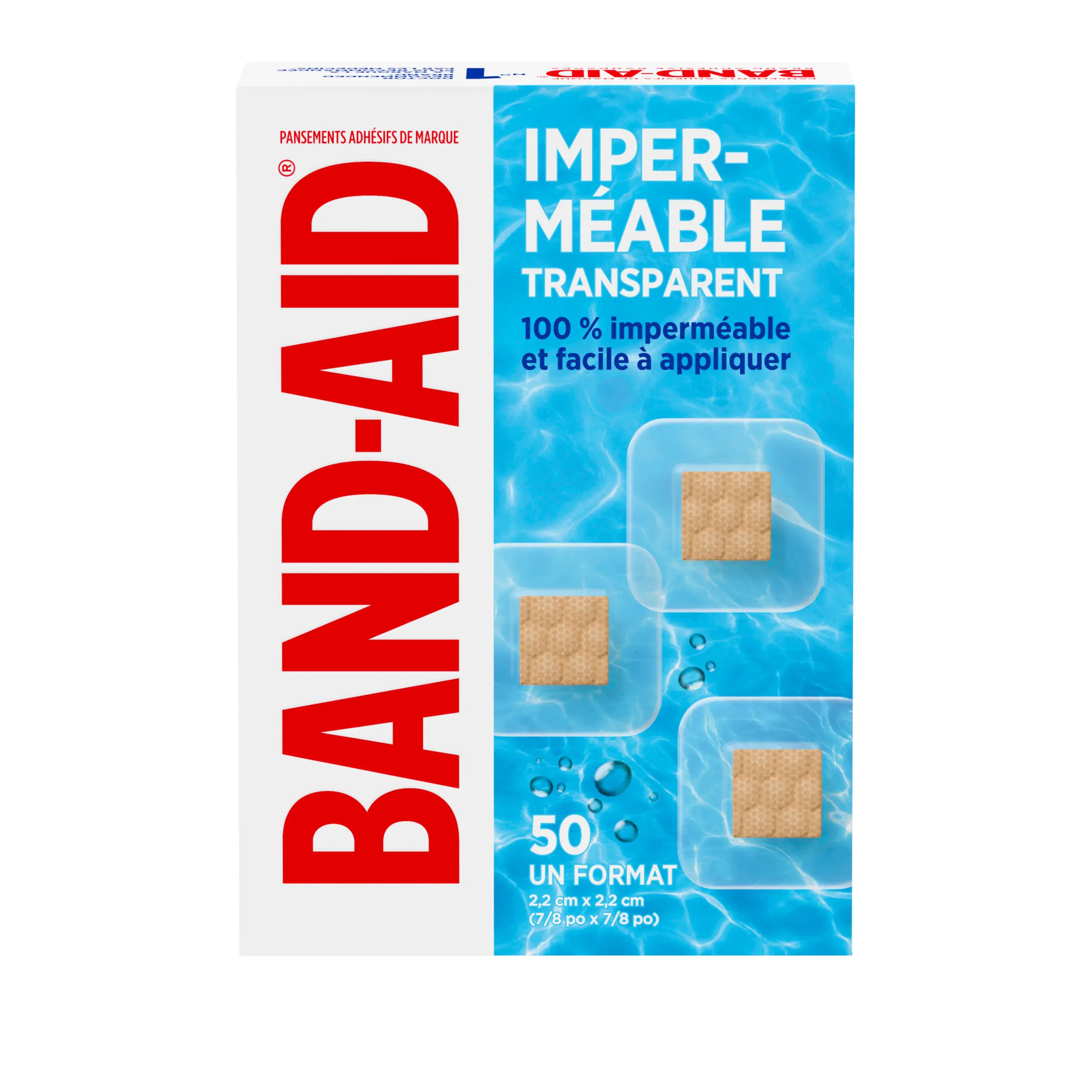 Pansements disques transparents imperméables BAND-AID®, 50 unités