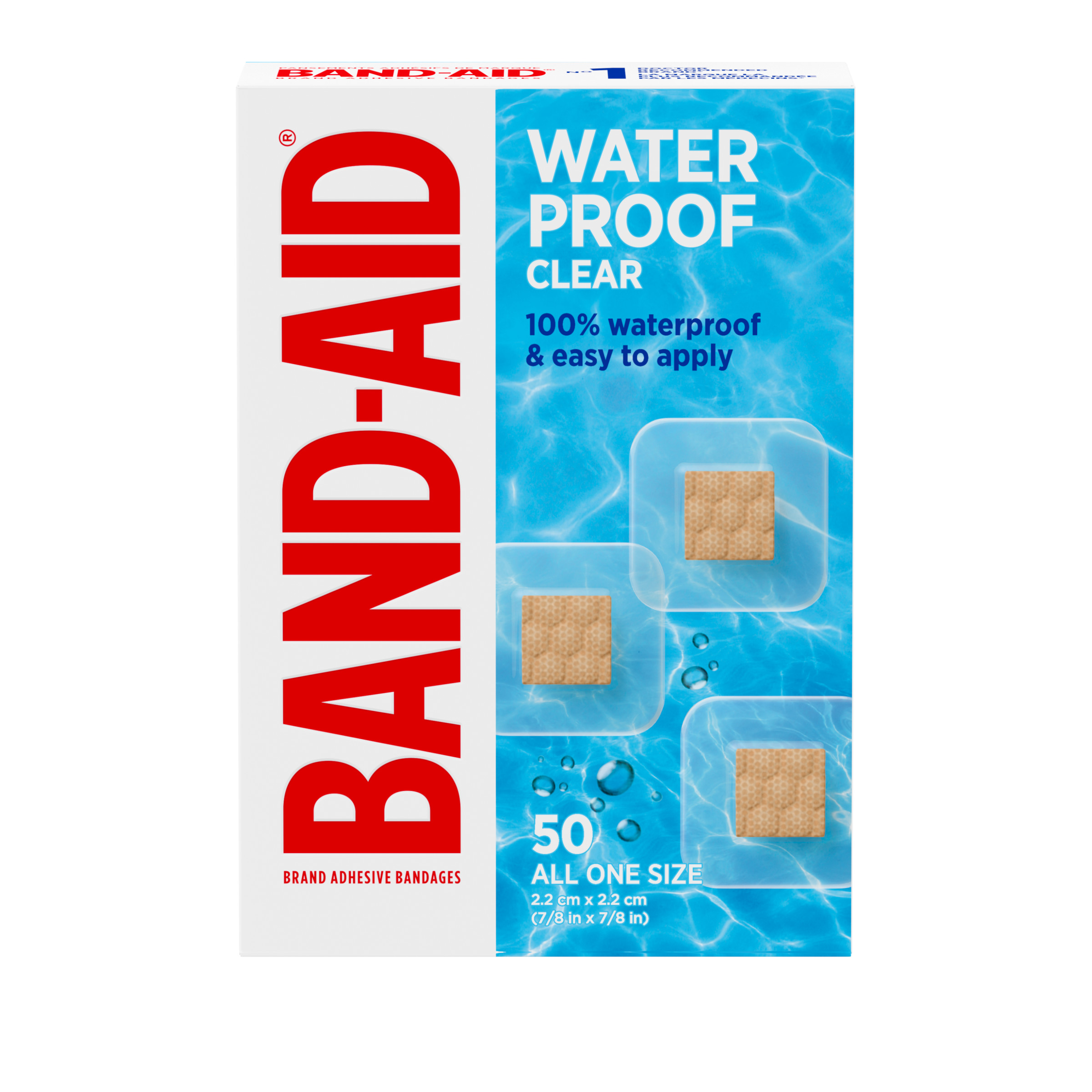 BAND-AID® Waterproof Clear Spot Bandages, 50 Count