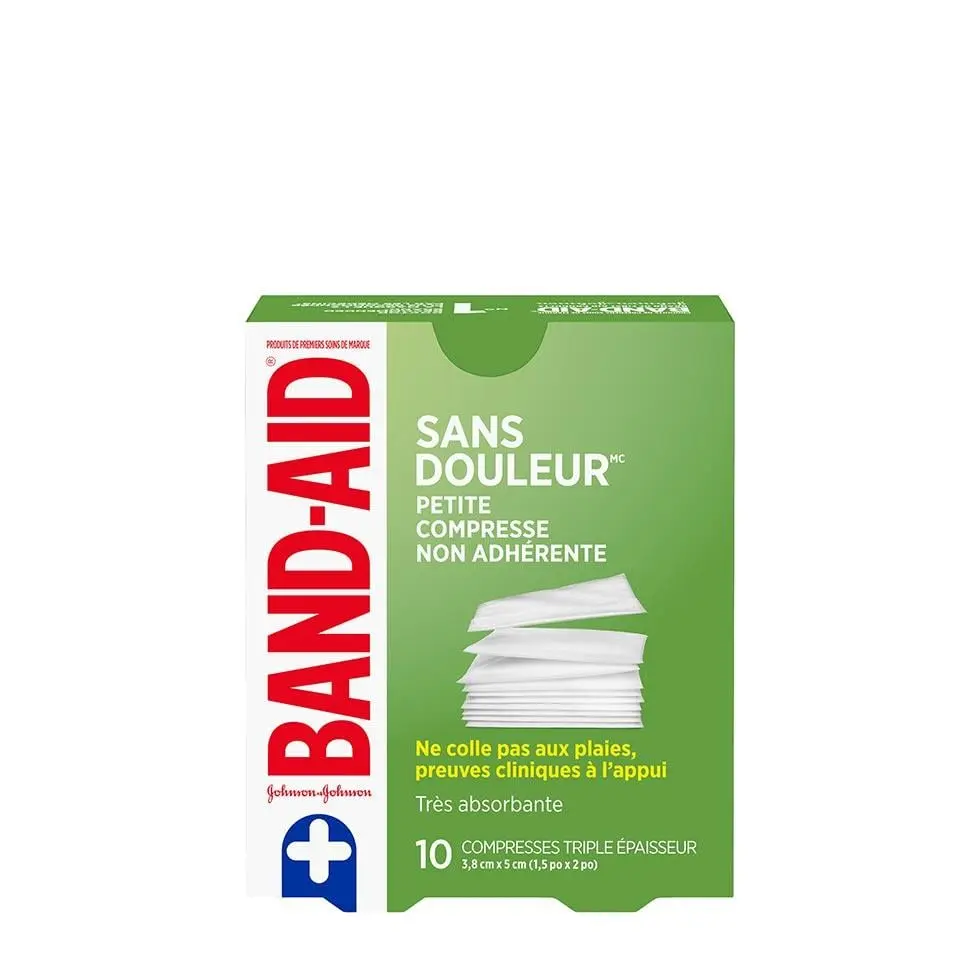 paquet de 10 petites compresses non adhérentes band-aid