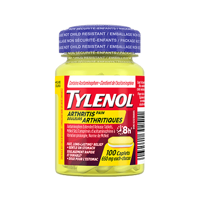 Flacon de 100 caplets TYLENOL® Douleurs arthritiques à 650 mg