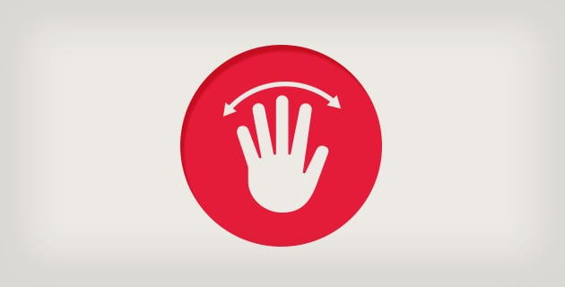 Hand waving stop icon