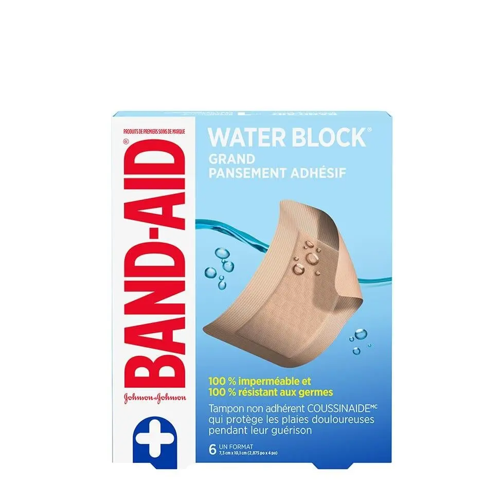 grands pansements adhésifs band-aid water block