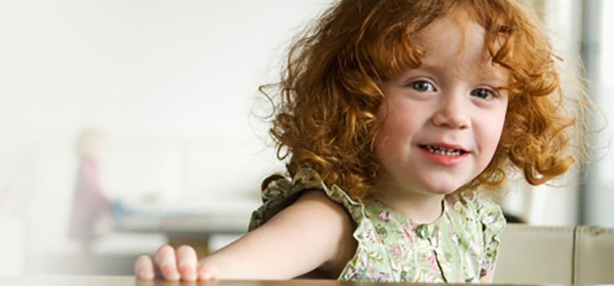 Banner of little girl smiling