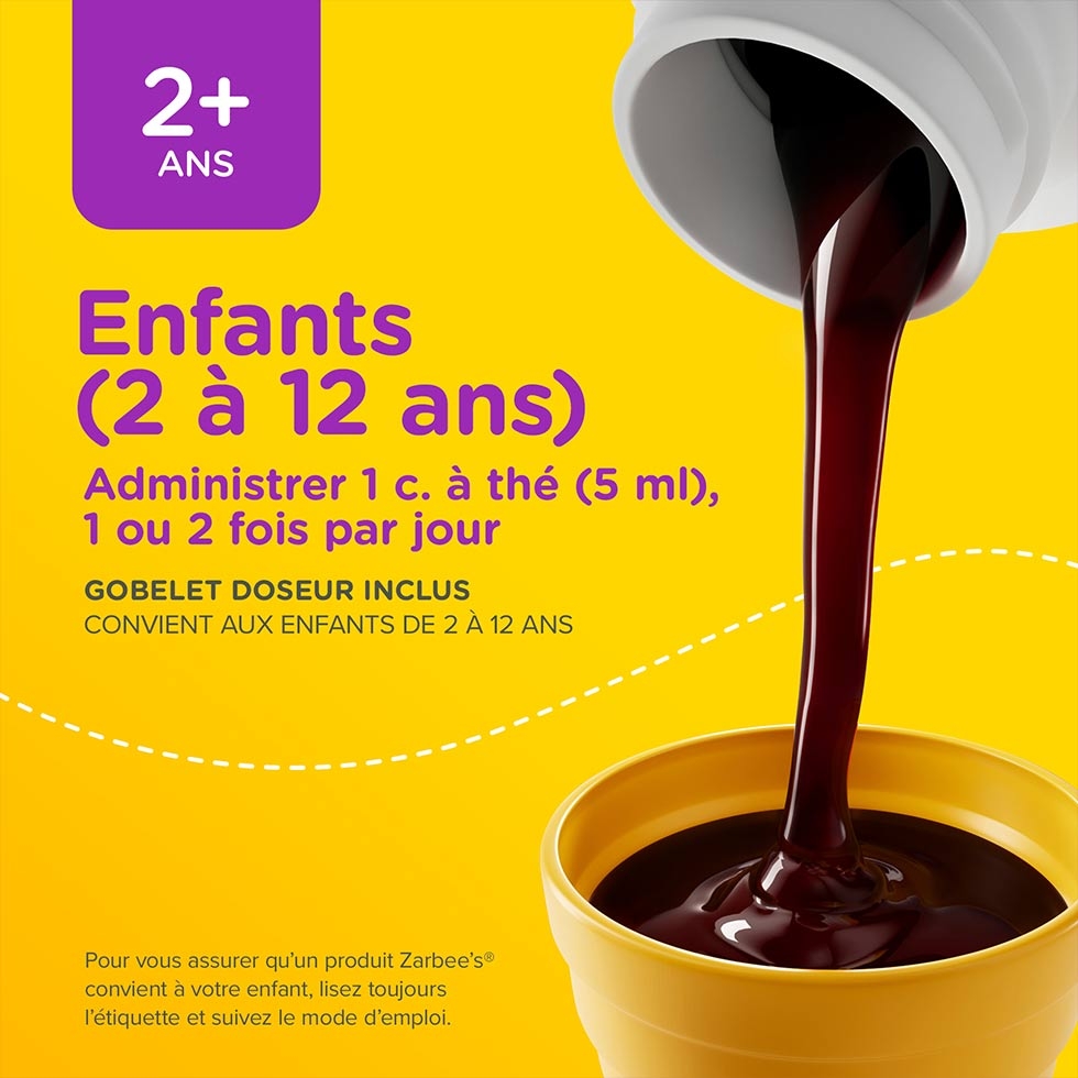 Zarbee’s® Instructions de dosage de sirop d'immunité pour enfants