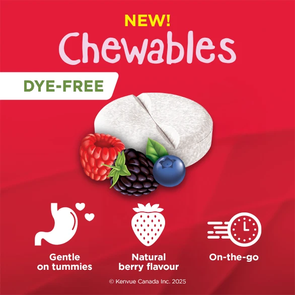 New dye free chewables product features