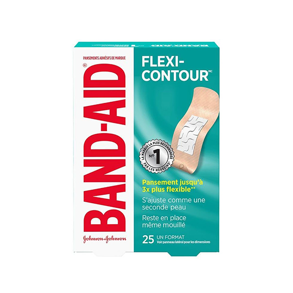 paquet de 25 pansements band-aid flexi-contour