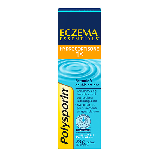 boîte de crème anti-démangeaison polysporin eczema essentials