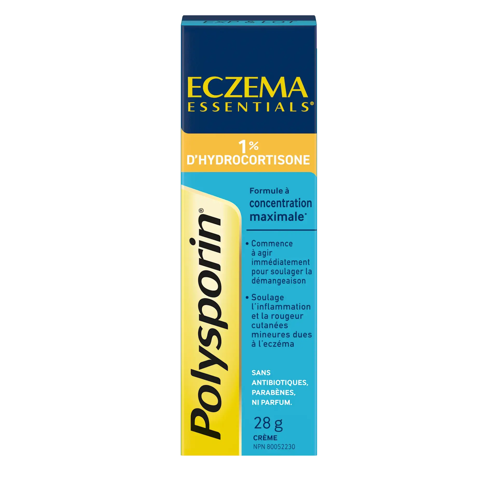 boîte de crème anti-démangeaison polysporin eczema essentials