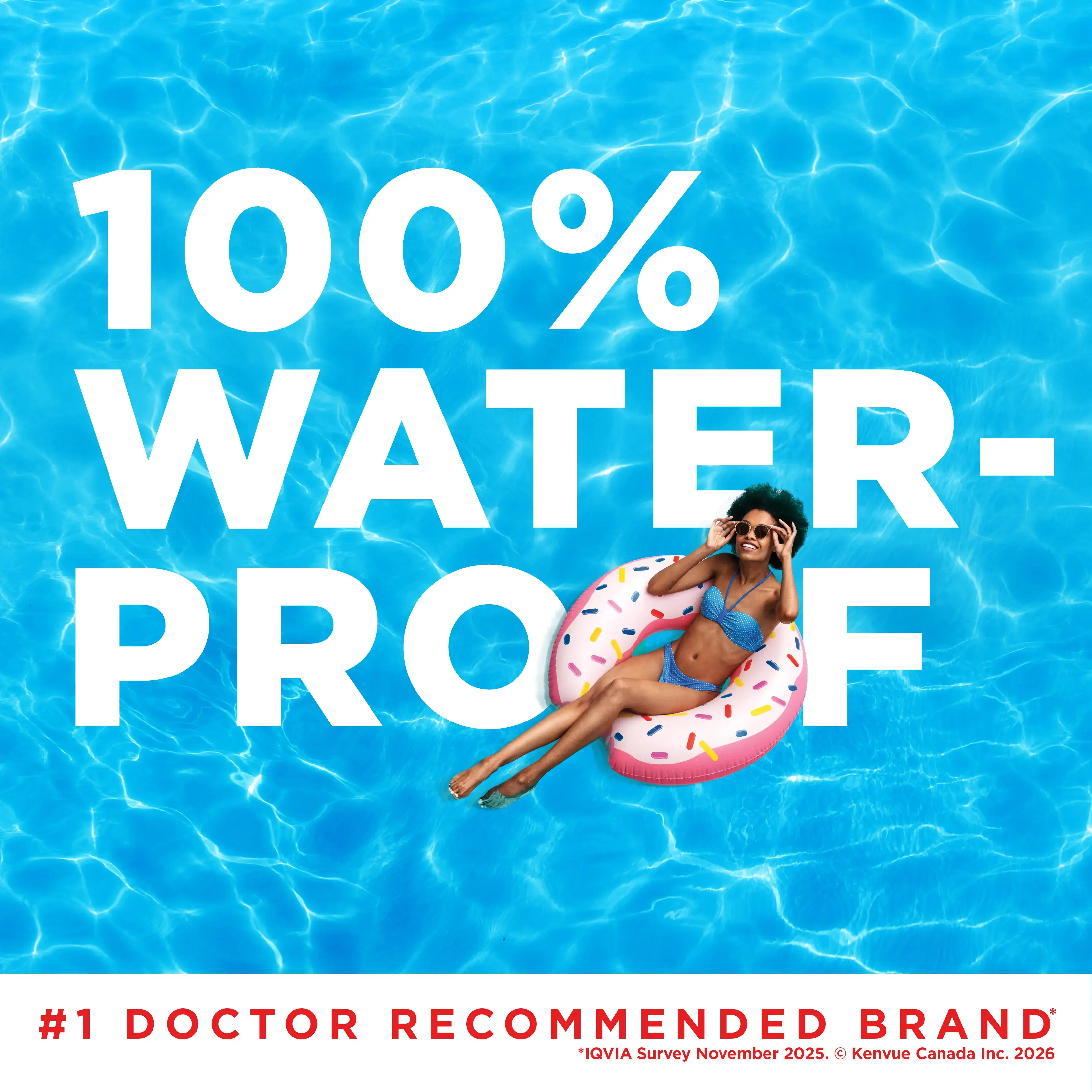 BAND-AID® Brand Waterproof Clear Bandages, Jumbo, 6 Count