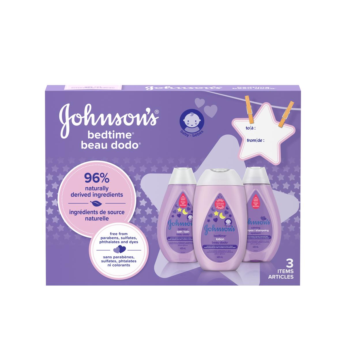 JOHNSON'S® sleepy time baby gift set front hero