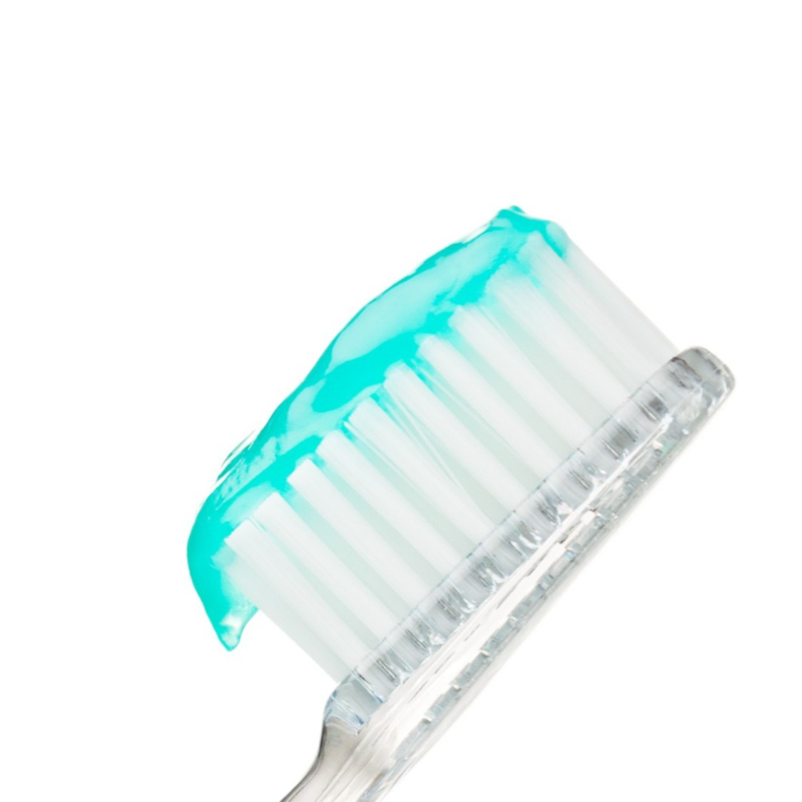 Illustration of a mouthwash bottle, dental floss, and a toothbrush with toothpaste on it