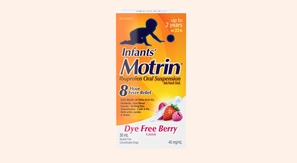 big Infants' Motrin Dye Free Berry flavor packaging