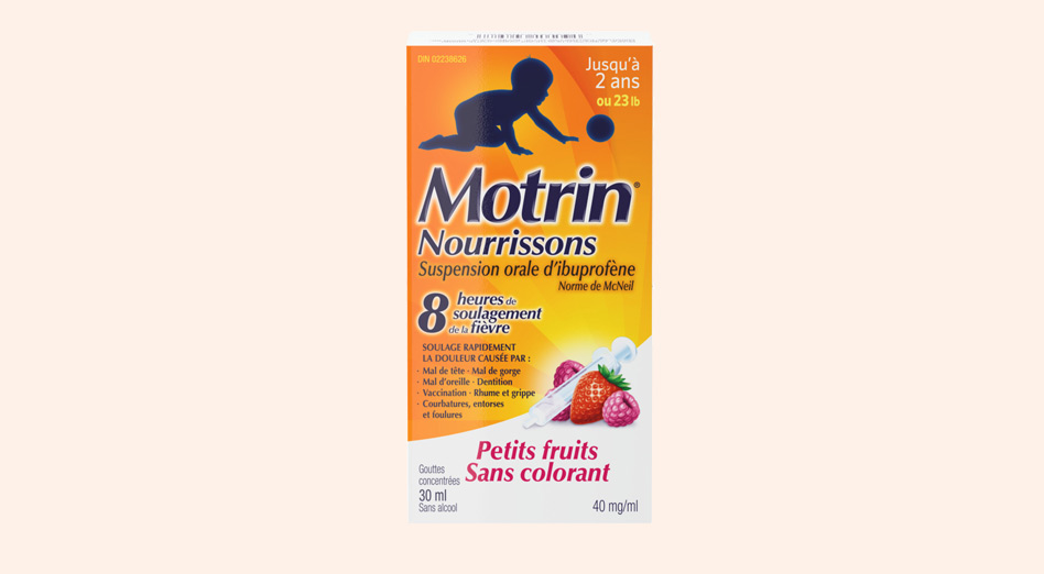 Produits Tylenol et Motrin pour nourrissons contre la fièvre et la douleur