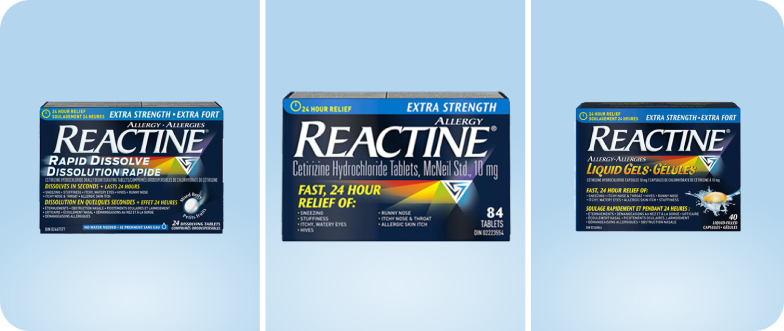 A group of Reactine products