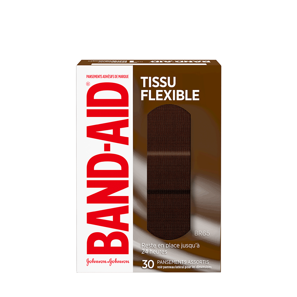 Boîte de pansements BAND-AID® Tissu flexible, BR65, 30 pansements assortis