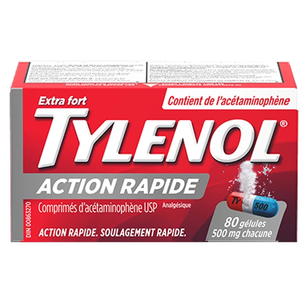 Emballage de 80 gélules TYLENOL® Action rapide