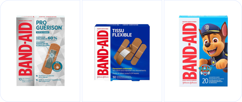 Un groupe de produits Band-aid