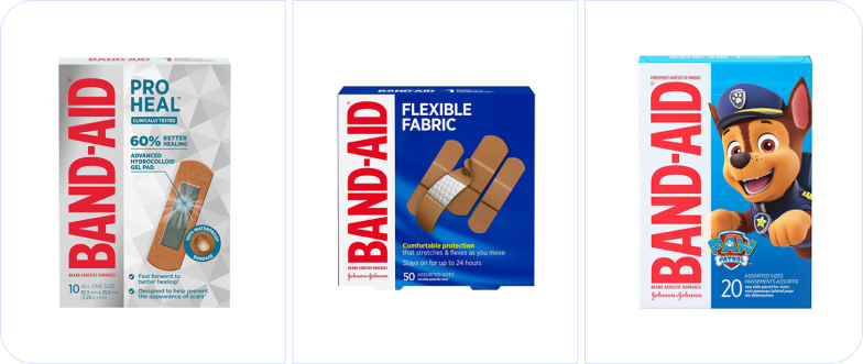 A group of Band-aid products