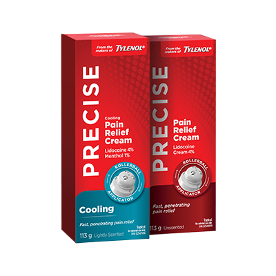 Precise Pain Relief Creams from the Makers of Tylenol, cooling and non-sensate