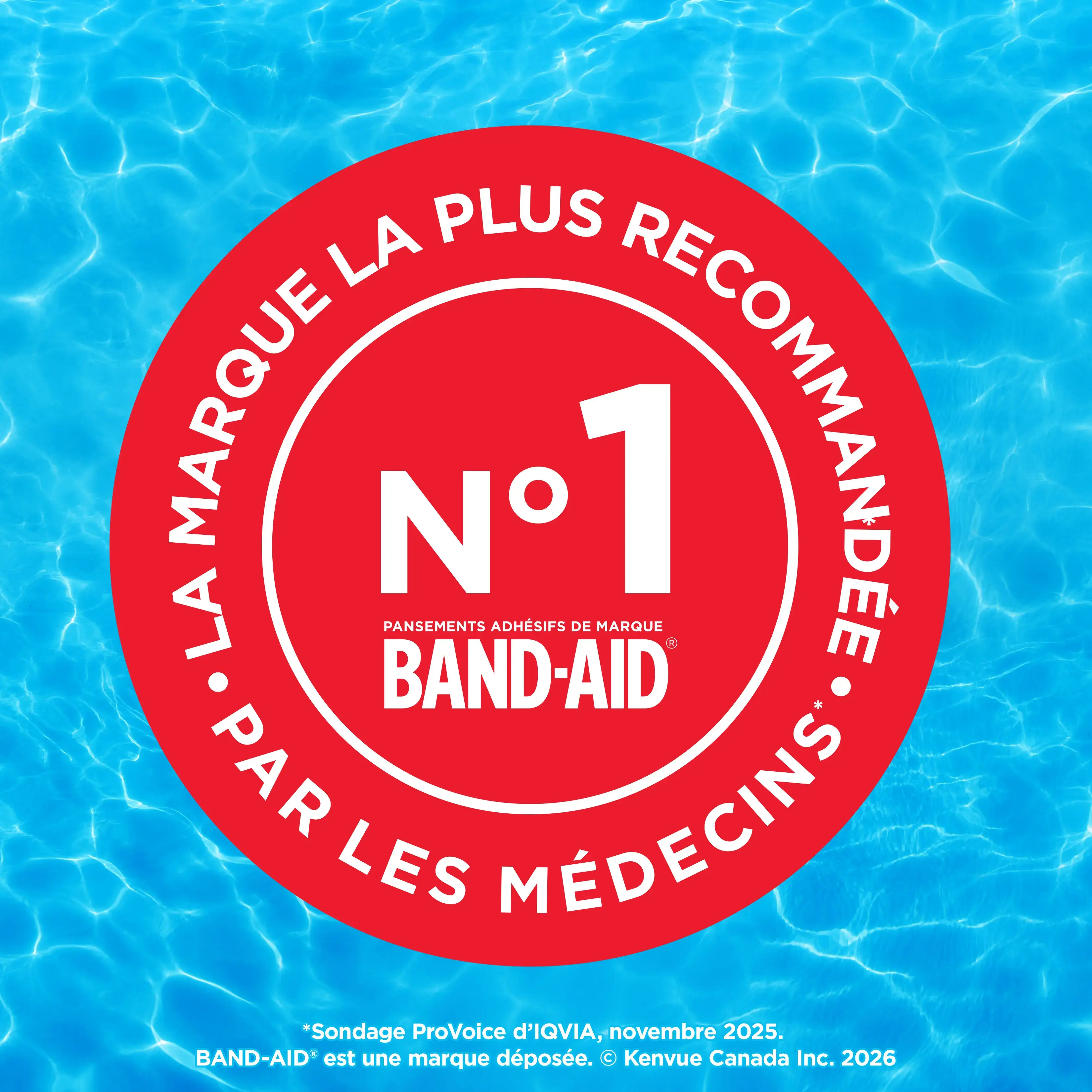 Pansements transparents imperméables de marque BAND-AID®, réguliers, 20 unités