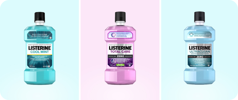 A group of Listerine products