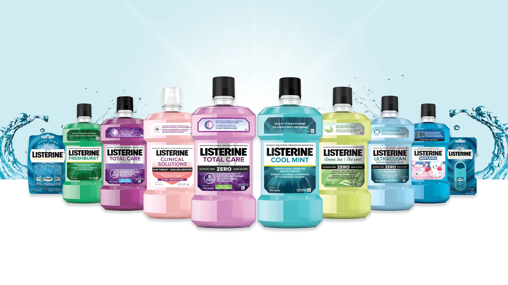 flacons du rince-bouche Listerine