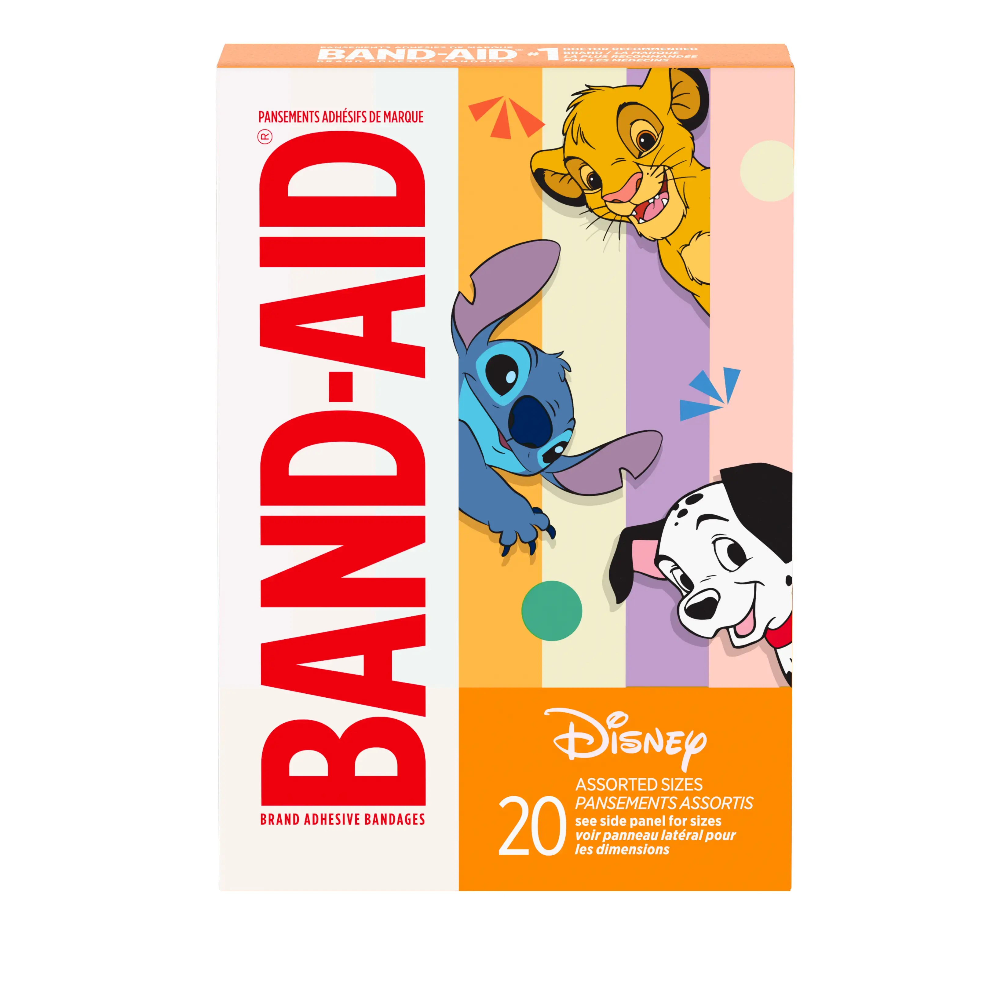 Pansements adhésifs Classiques Disney de marque Band-Aid, face avant de l'emballage