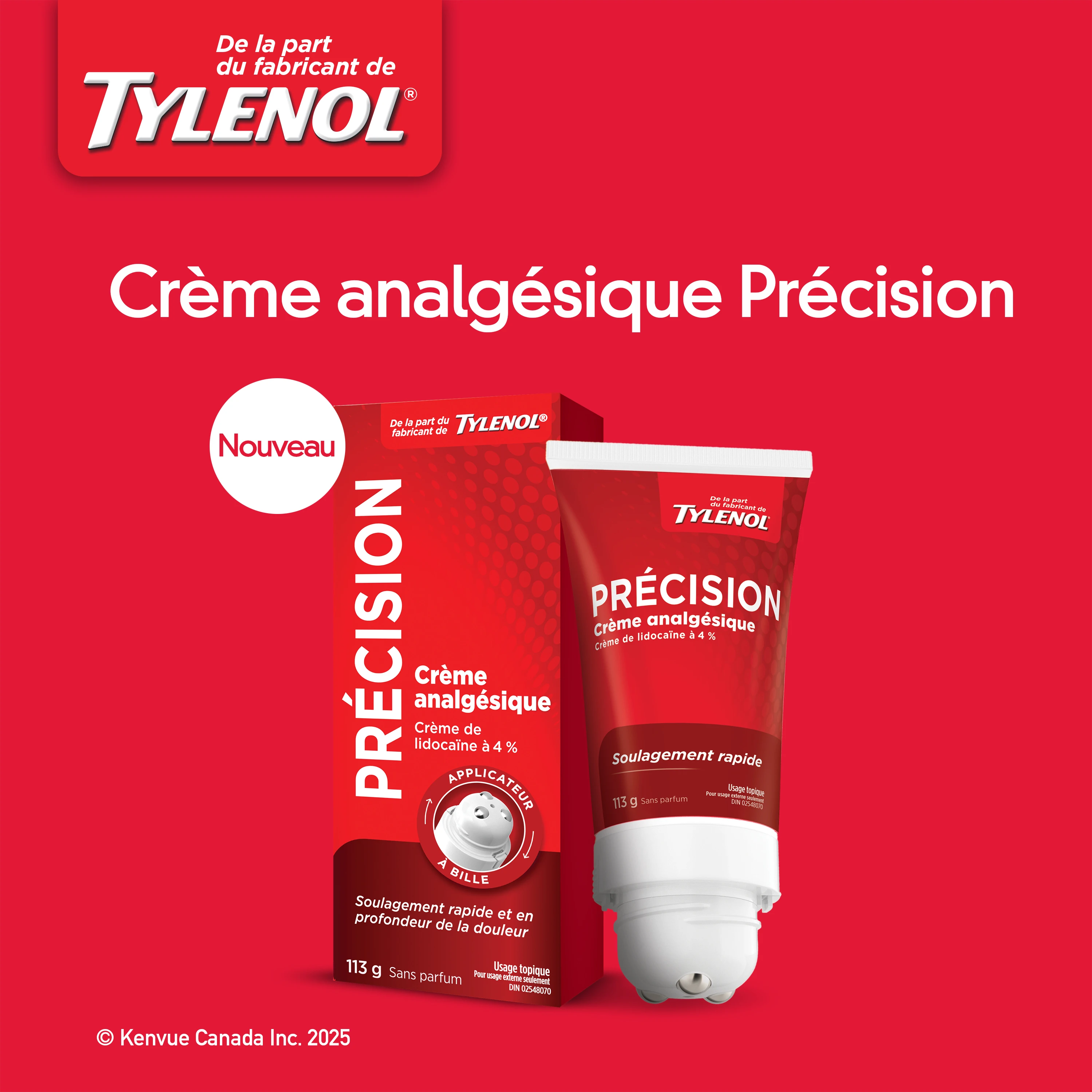 Crème analgésique Precise des fabricants de TYLENOL® 