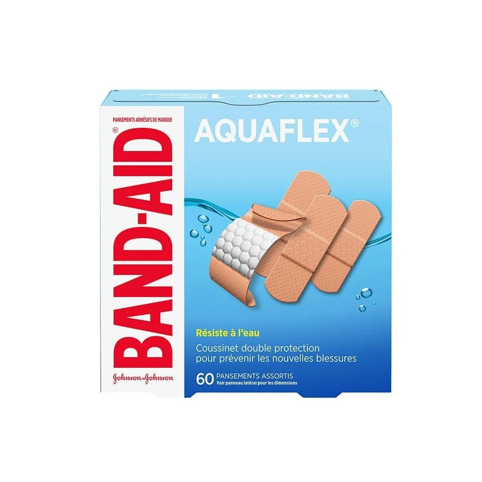 paquet de pansements assortis band-aid aquaflex