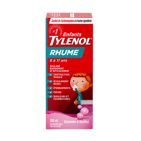 Enfants TYLENOL® Rhume Éclats de gomme à bulles