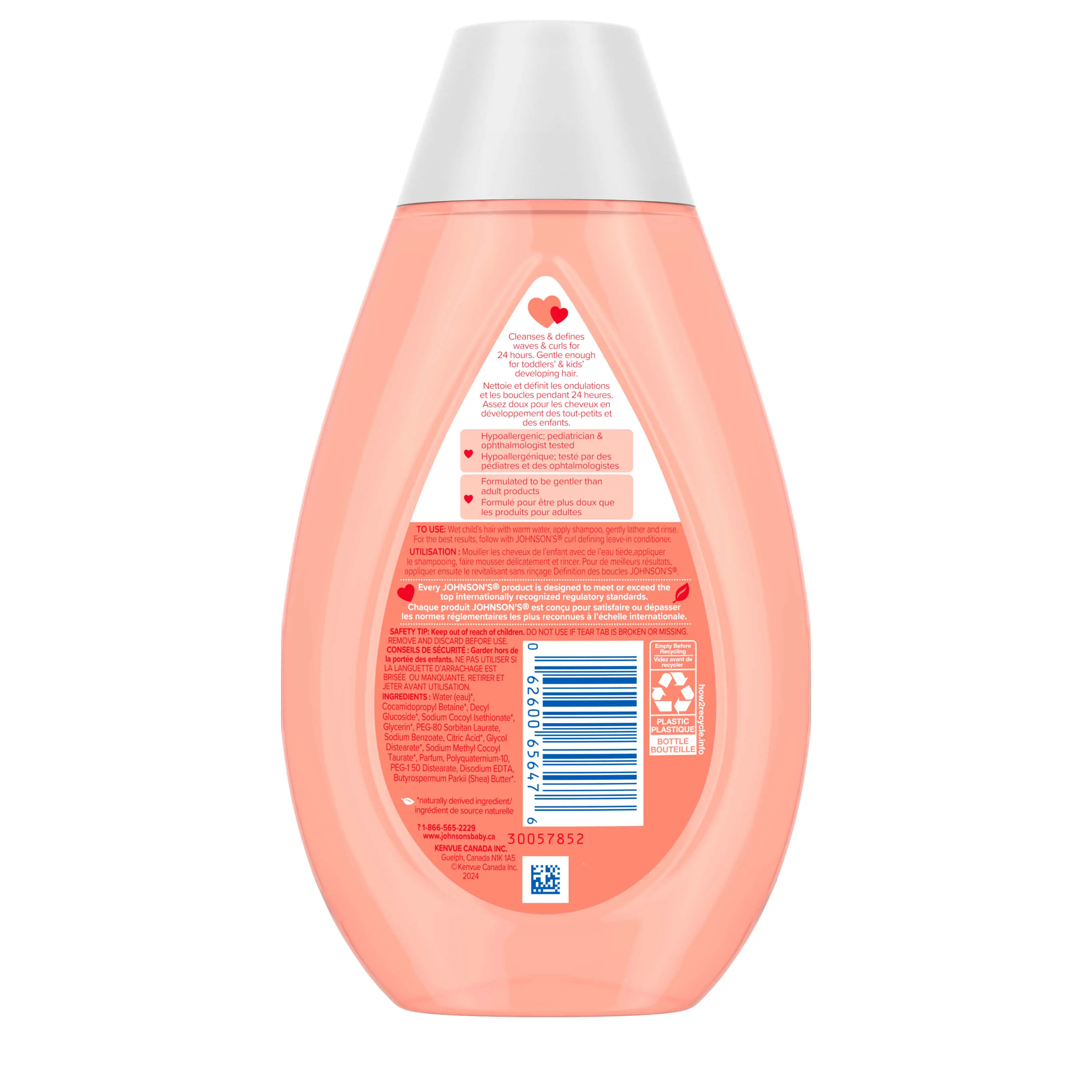Back shot of Johnson’s® Kids Curl Defining Shampoo, 400 mL