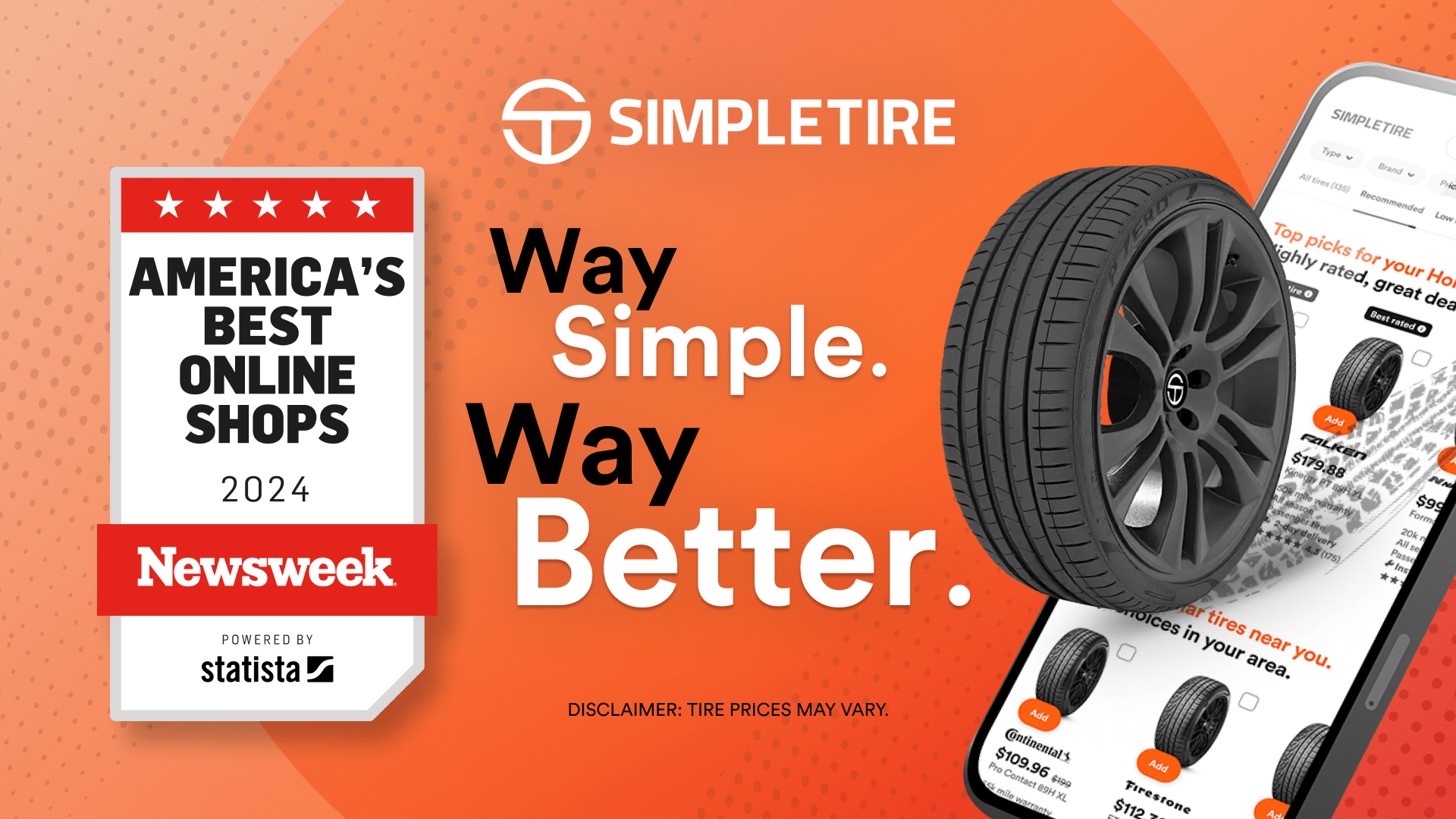 SimpleTire is Top-Ranked Automotive Tire Retailer in Newsweek's 2024 List of America's Best Online Shops