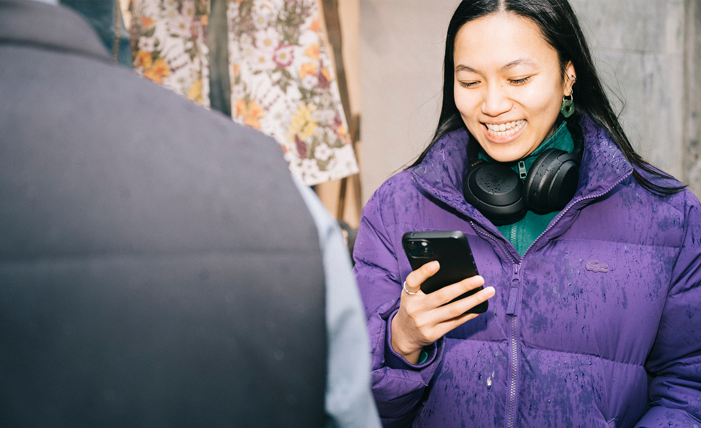 A person using a mobile phone