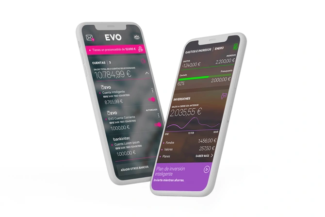 Evo Bank screens