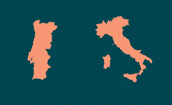 Italy and Portugal maps