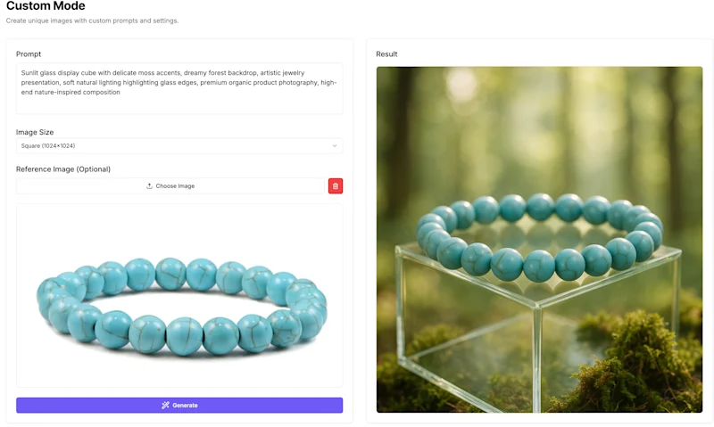 turquoise bracelet with generated sense