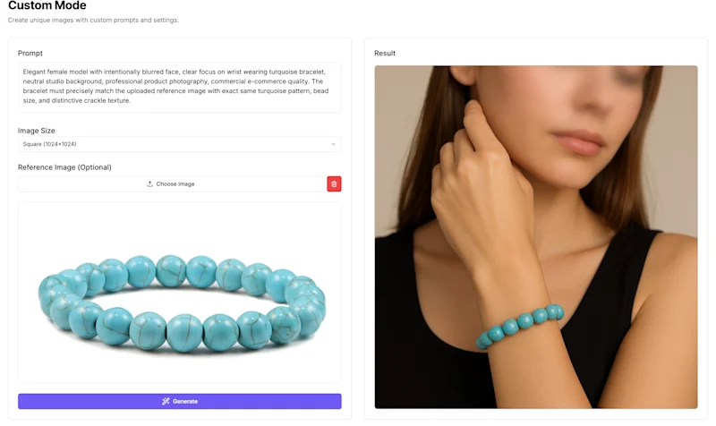 turquoise bracelet with femal model