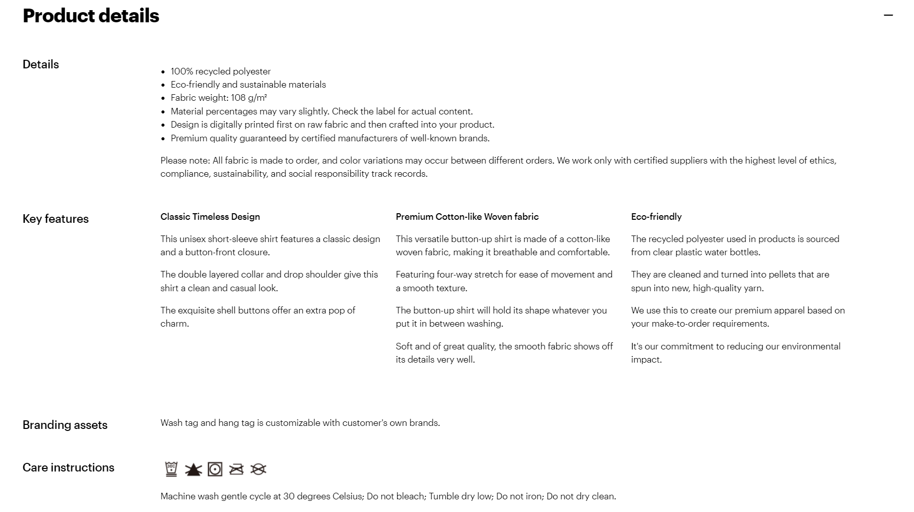 product details