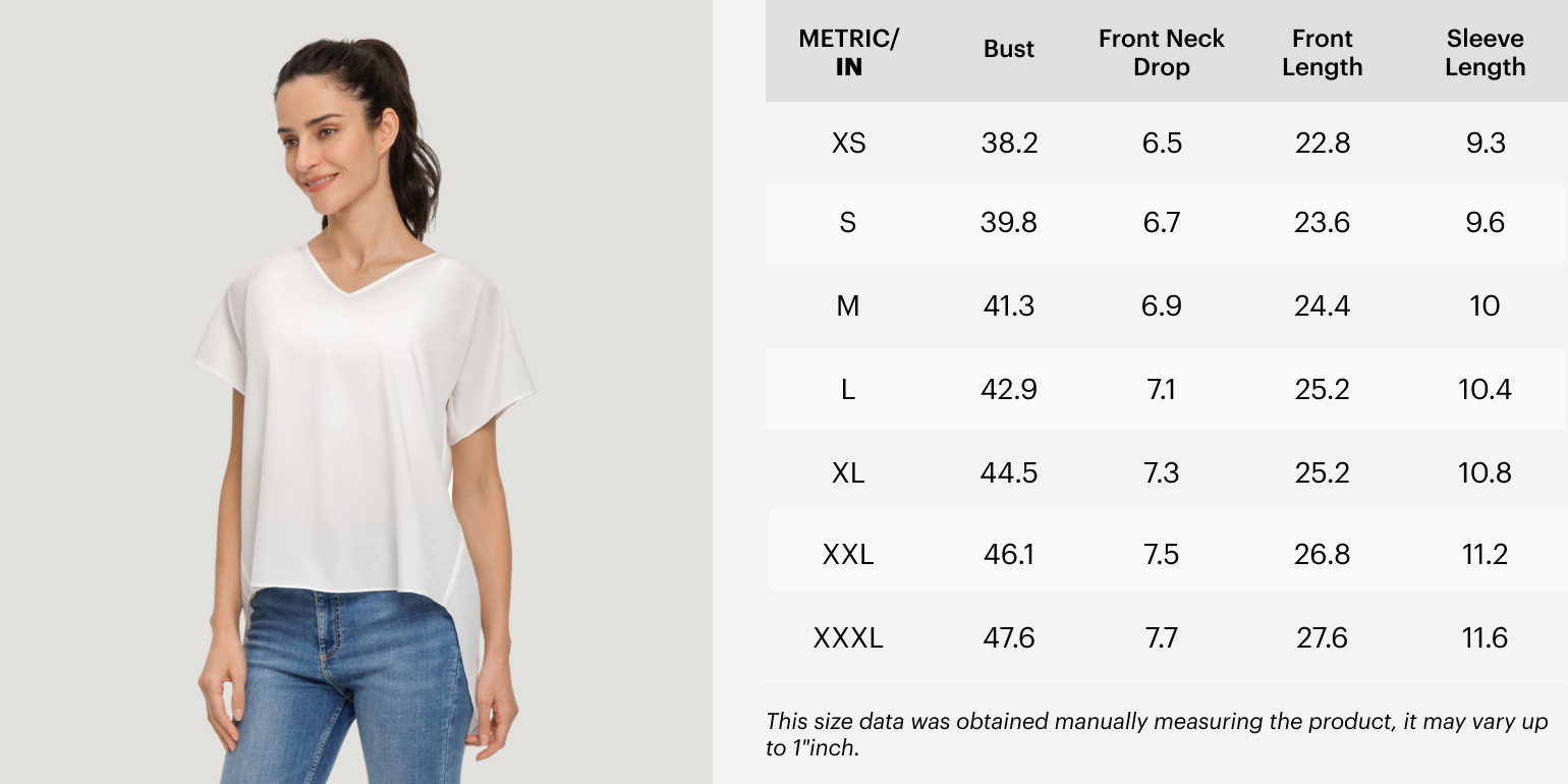 Women's T-Shirt Size Chart and Fit Guide | NovaTomato