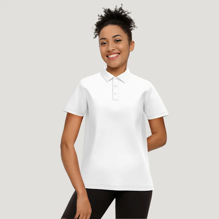 Women's Classic Fit Three-Button Short-Sleeve Polo Shirt - Lightweight 160g
