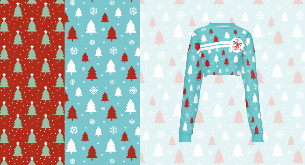 Christmas tree patterns ugly sweater